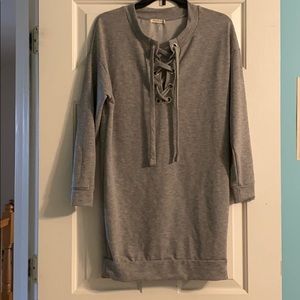 Grey sweater dress